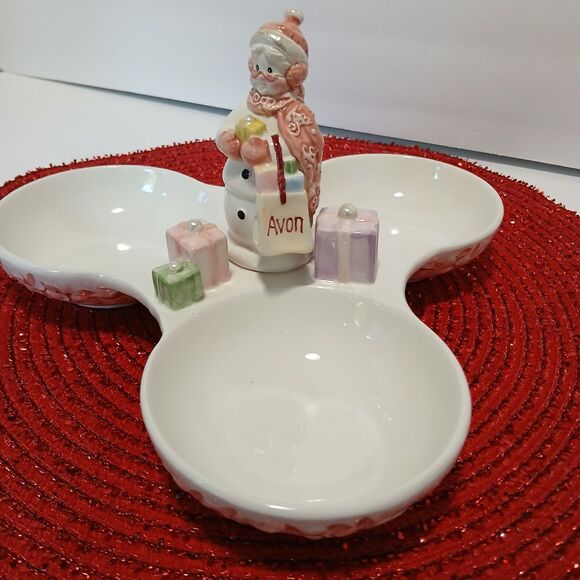 2003 Avon snow lady Christmas dish RARE - Picture 1 of 6